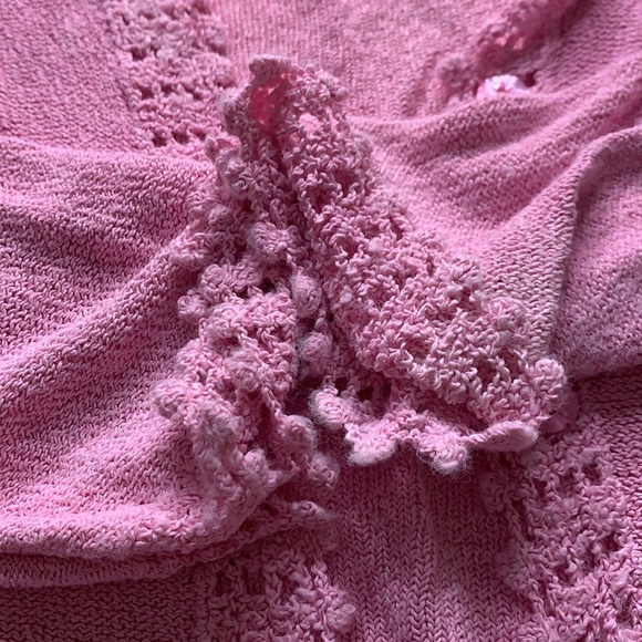 Vintage Sigrid Olsen Sport Bounce Knit Bubble Gum Pink Cardigan - Picture 5 of 7